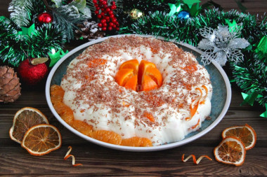 Dessert with tangerines without baking