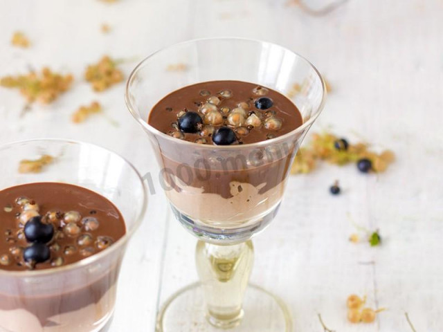 Chocolate pudding with white currants