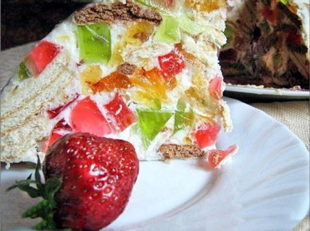 Broken Glass cake with crackers