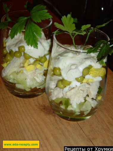 Salad cocktail with chicken