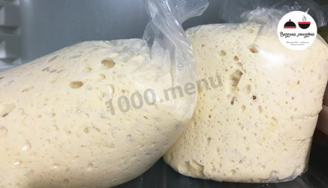 Quick yeast dough in the refrigerator in a bag