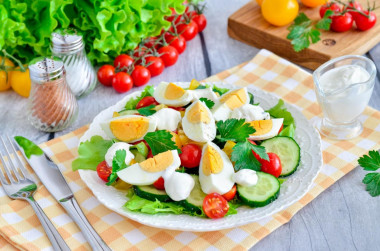 Cucumber tomato egg salad