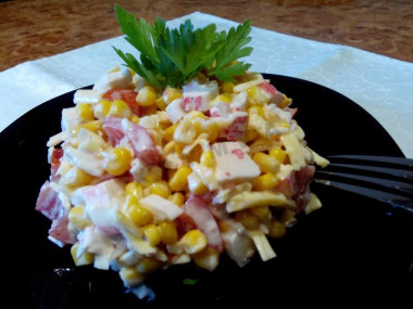 Diplomat salad with crab sticks for the New Year