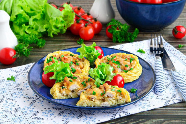 Potato nests with chicken