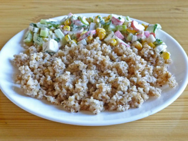 Crumbly barley porridge on water