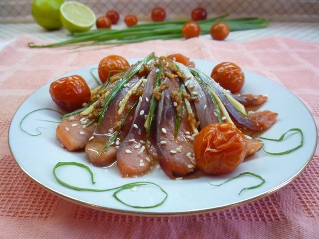 Salmon sashimi from Nobuki Matsushima