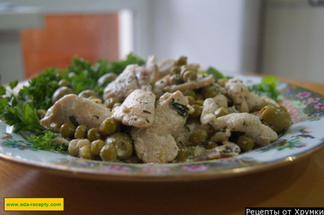 French fried chicken with mushrooms