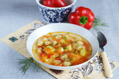 Soup with cheese dumplings