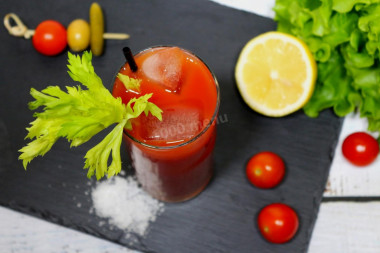 Bloody Mary cocktail at home