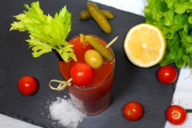 Bloody Mary cocktail at home