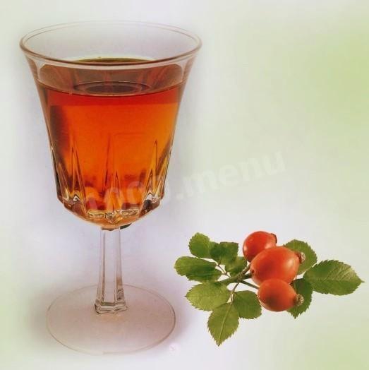 Homemade rosehip wine