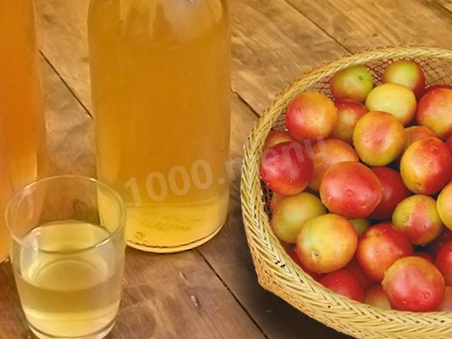 Homemade cherry plum wine