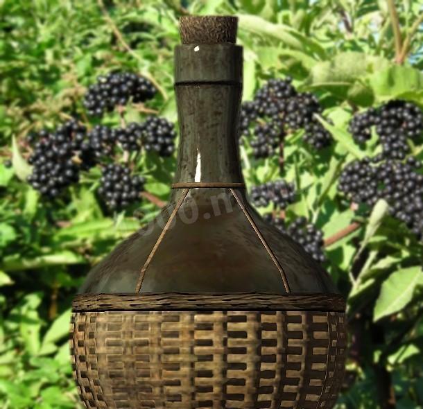 Homemade elderberry wine