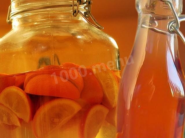 Homemade orange wine