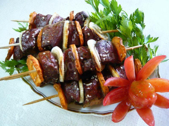 Liver on skewers