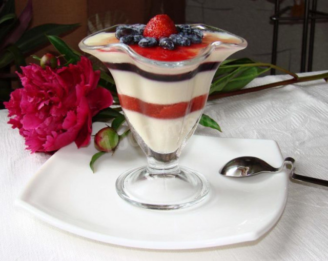 Milk and berry dessert Taste of summer