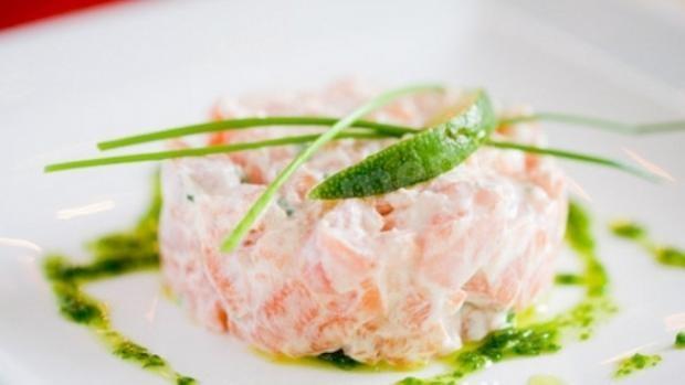 Salmon terrine with sour cream