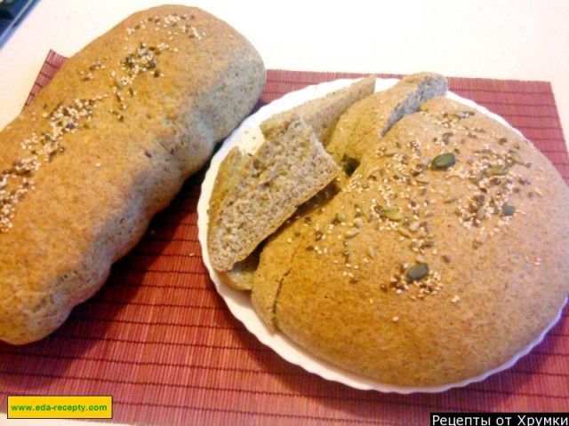 French bread from rye and wheat flour