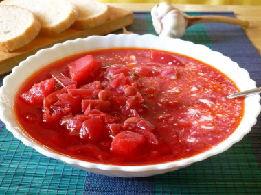 Borscht with canned beans