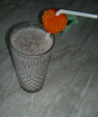 Chocolate cocktail with banana in milk