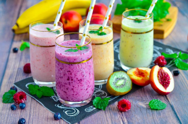 Fruit smoothie in a blender