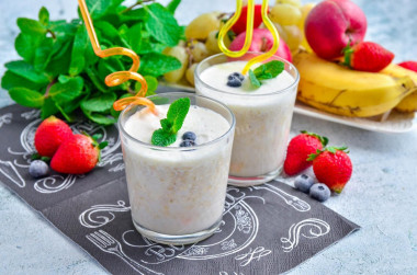 Milkshake without blender and mixer with banana