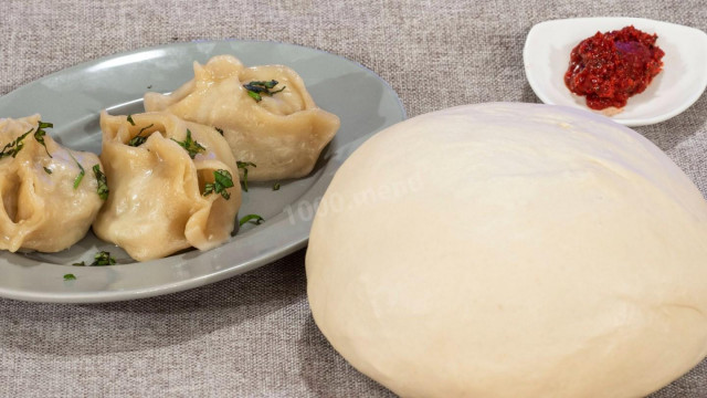 Custard dough for manti without eggs in boiling water