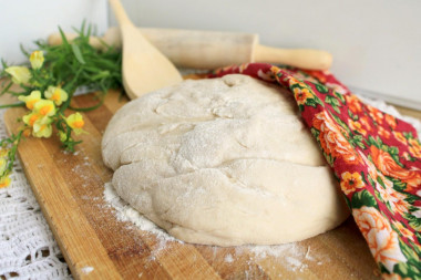 Yeast dough for whites in a frying pan