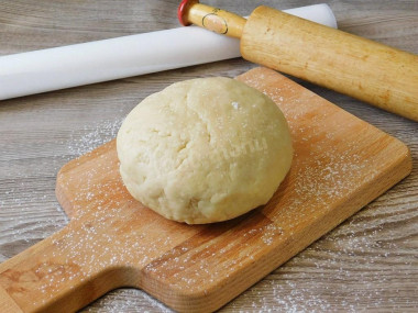 Shortbread dough on margarine for pie