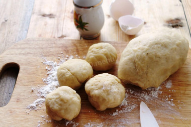 Unleavened dough on kefir and baking soda for chanel