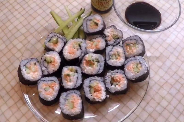 Capelin caviar rolls