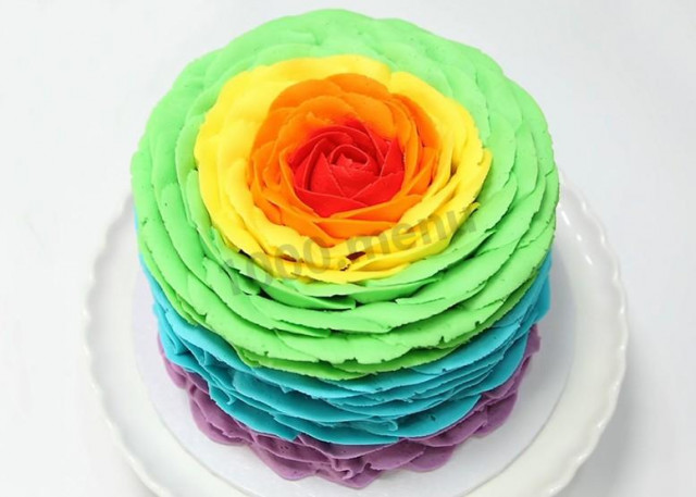 Rainbow Rose Cake