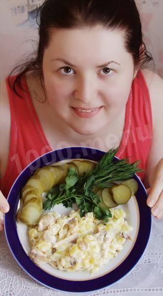 Potatoes with mushrooms in the microwave