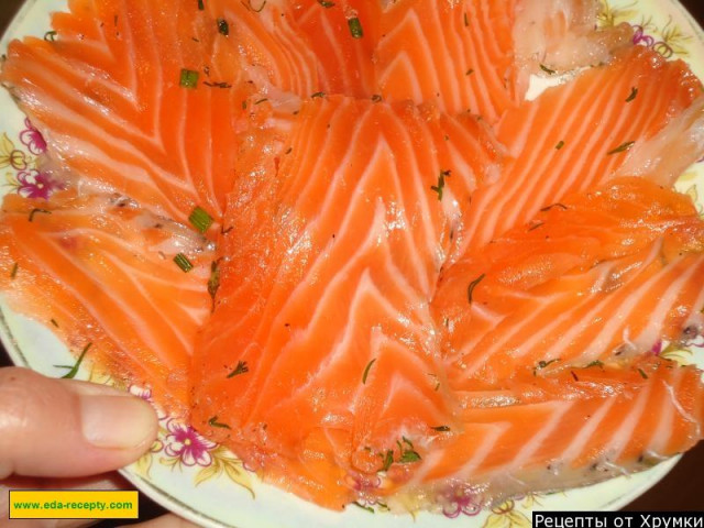 Lightly salted salmon in cognac