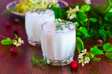 Homemade ayran drink