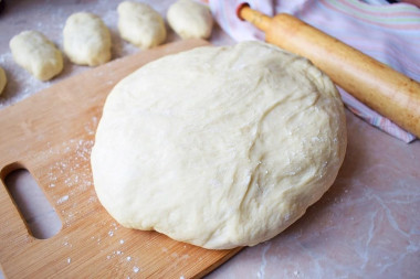 Dough for pies with dry yeast in milk