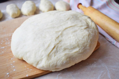 Dough for pies with dry yeast in milk