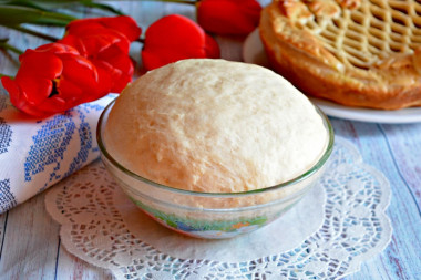 Yeast dough for pies with dry yeast