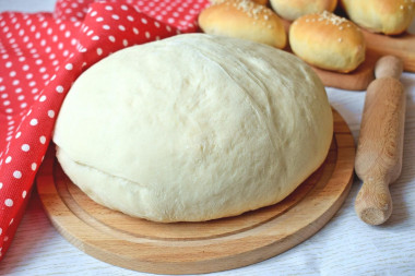 Dough with raw yeast