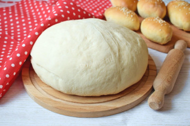 Dough with raw yeast