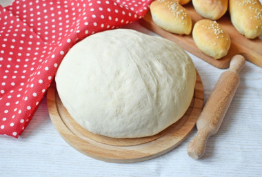 Dough with raw yeast