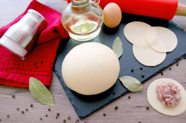 Custard dough for dumplings and dumplings with egg