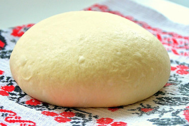 Sourdough dough in the sourdough method yeast for pies