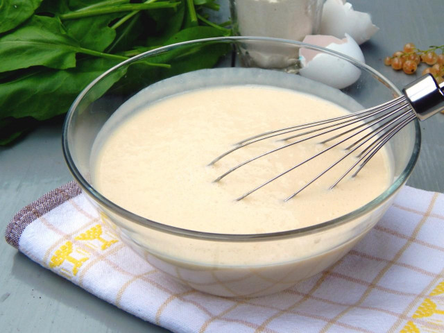 Filling dough for pie and pizza on kefir without yeast