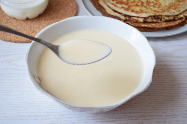 Custard dough for pancakes with milk