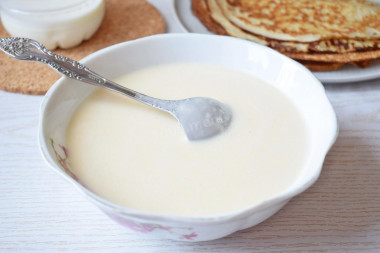 Custard dough for pancakes with milk