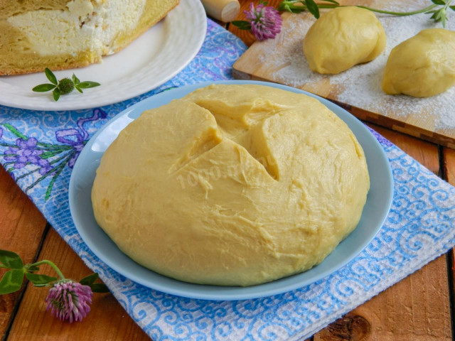 Unleavened dough for pies and pies in the oven on kefir