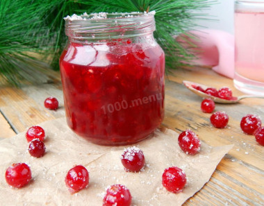 Cranberries for winter with sugar without cooking