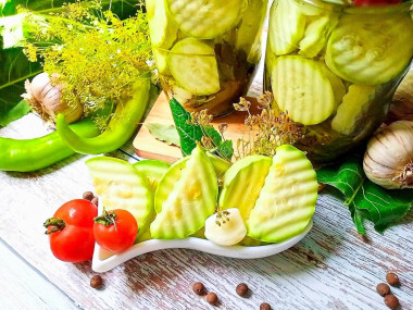 Pickled zucchini without sterilization for the winter in jars