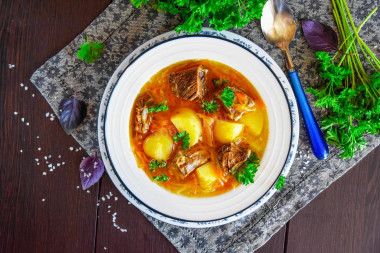 Cabbage soup with sauerkraut classic